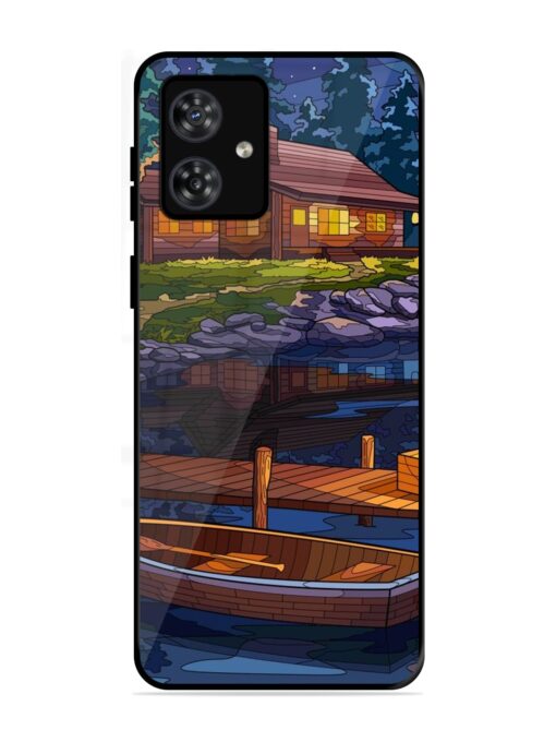 Village Night Scene Glossy Metal Phone Cover for Motorola Moto G54 (5G)