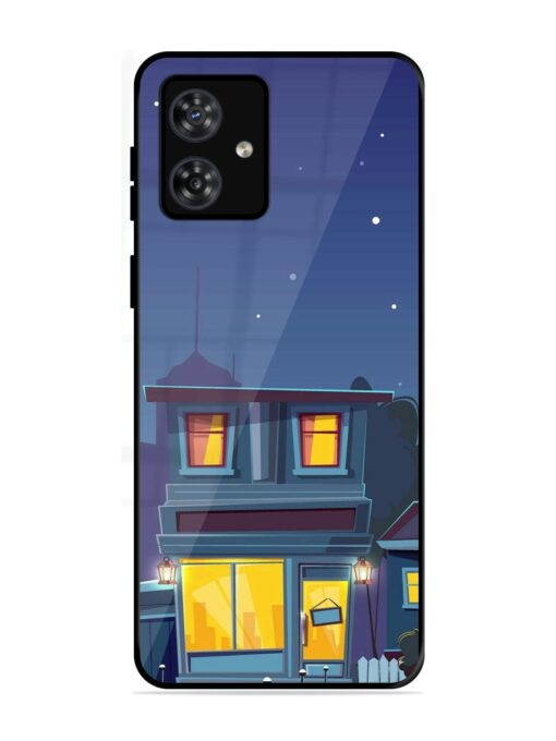 Vector Night House Glossy Metal Phone Cover for Motorola Moto G54 (5G) Zapvi