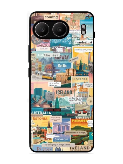 Travel Inspiration Collage Glossy Metal Phone Cover for Oneplus Nord 4 (5G) Zapvi