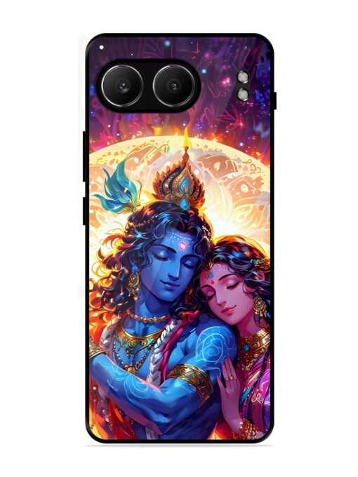 Radha Krishna Art Glossy Metal Phone Cover for Oneplus Nord 4 (5G)