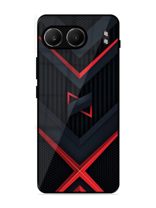 Red Gray Abstract Glossy Metal Phone Cover for Oneplus Nord 4 (5G)