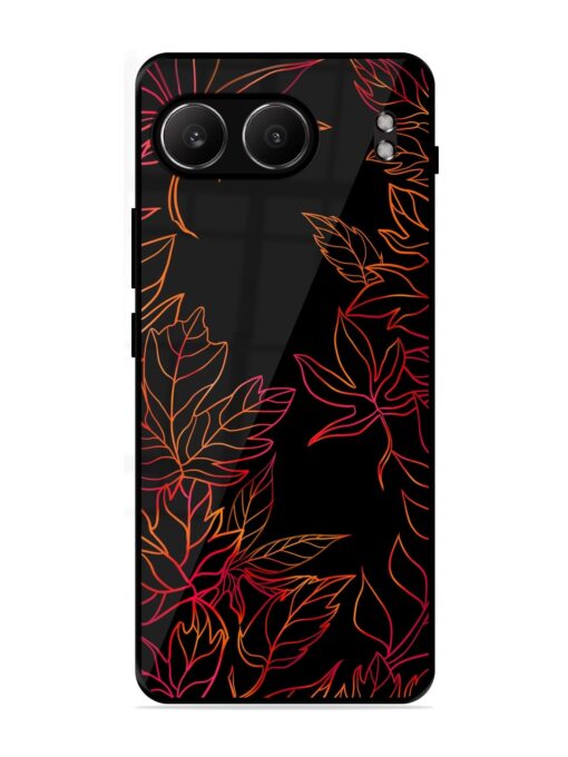 Red Floral Pattern Glossy Metal Phone Cover for Oneplus Nord 4 (5G)