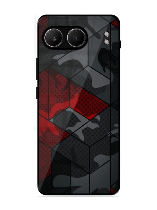 Red And Grey Pattern Glossy Metal Phone Cover for Oneplus Nord 4 (5G)