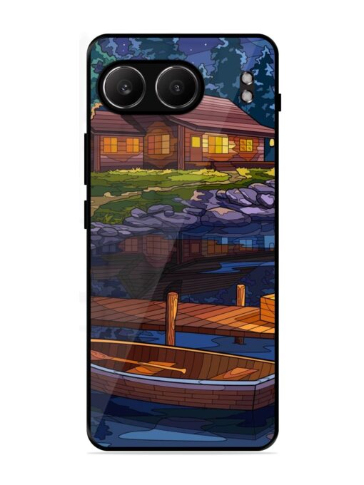 Village Night Scene Glossy Metal Phone Cover for Oneplus Nord 4 (5G)