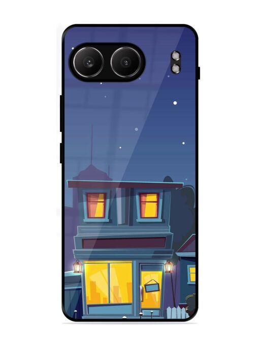 Vector Night House Glossy Metal Phone Cover for Oneplus Nord 4 (5G)