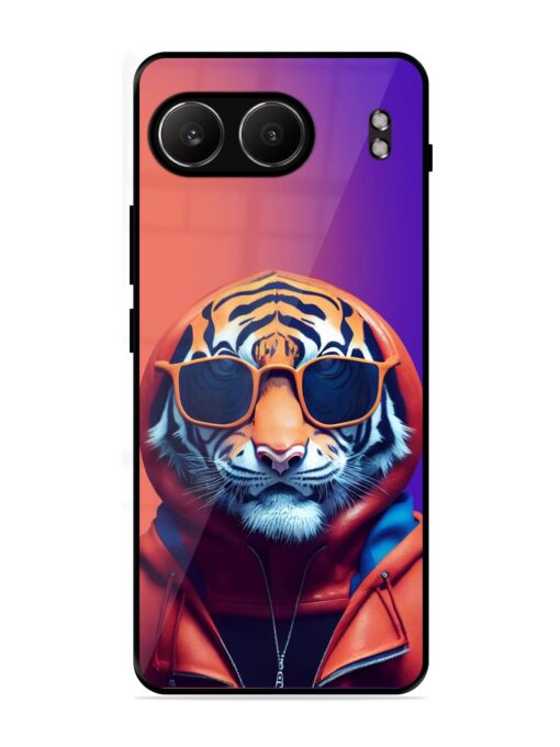 Tiger Animation Glossy Metal Phone Cover for Oneplus Nord 4 (5G)