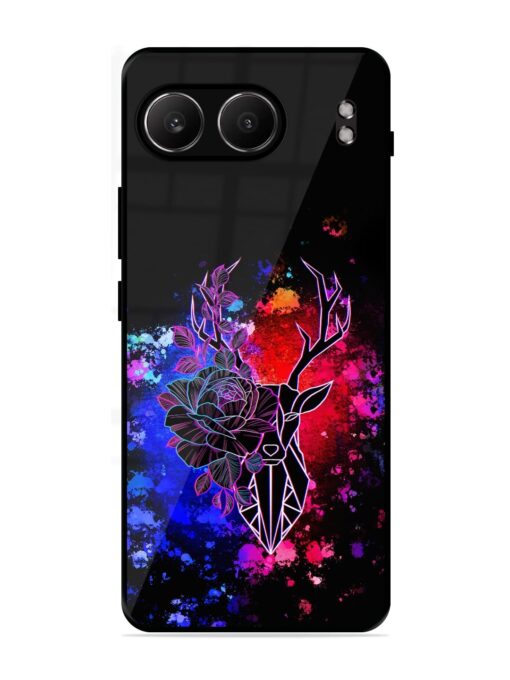 Floral Deer Art Glossy Metal Phone Cover for Oneplus Nord 4 (5G)