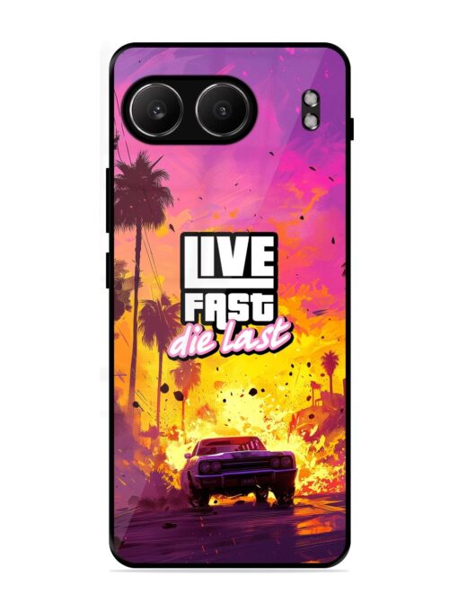 Live Fast Glossy Metal Phone Cover for Oneplus Nord 4 (5G)