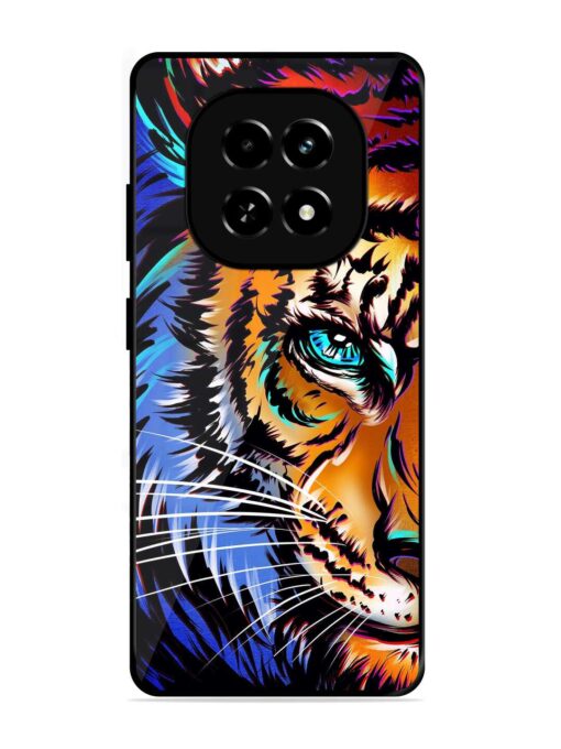 Colorful Lion Art Glossy Metal Phone Cover for Realme C63 (5G)