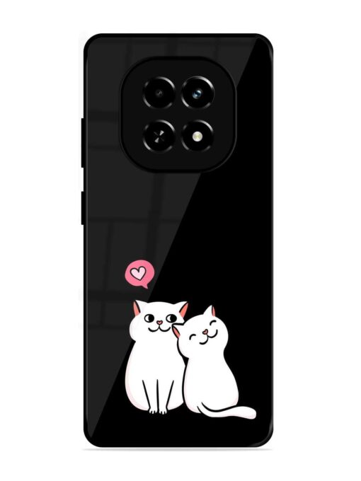 Cat Love Glossy Metal Phone Cover for Realme C63 (5G)