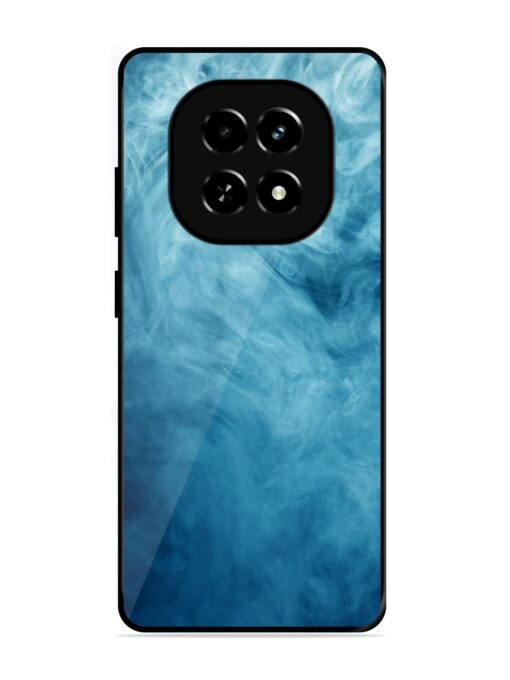 Blue Smoke Art Glossy Metal Phone Cover for Realme C63 (5G)