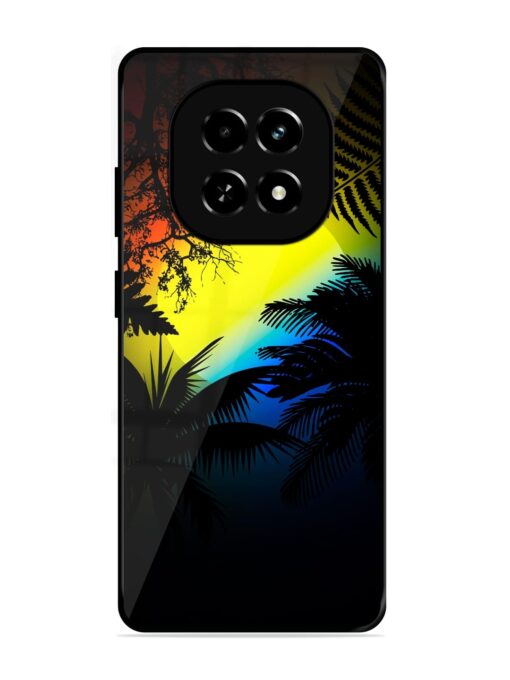 Colorful Sunset With Palm Trees Glossy Metal Phone Cover for Realme C63 (5G)