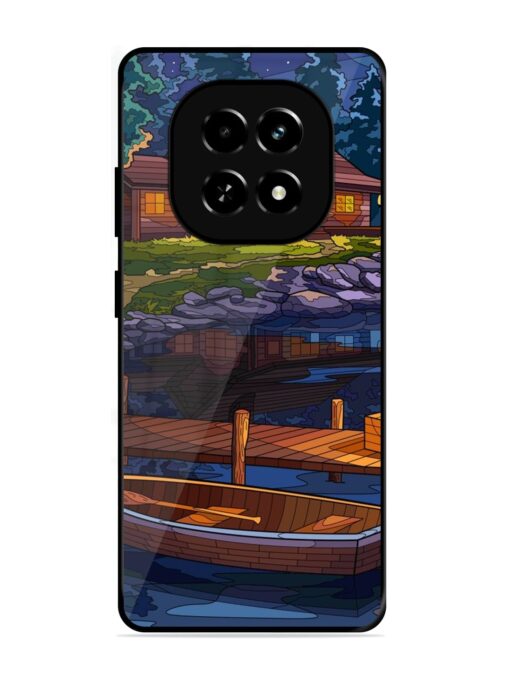 Village Night Scene Glossy Metal Phone Cover for Realme C63 (5G)