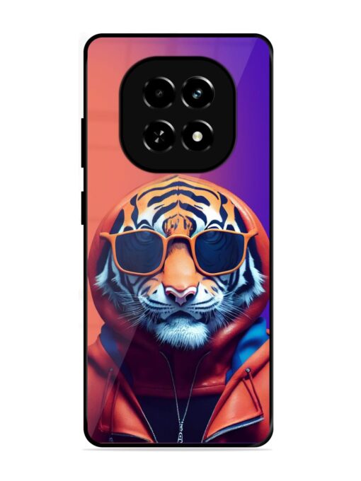 Tiger Animation Glossy Metal Phone Cover for Realme C63 (5G)