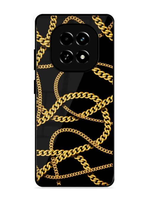 Decorative Golde Chain Glossy Metal Phone Cover for Realme C63 (5G)