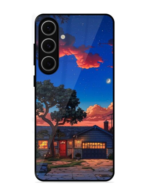 Serene Suburban Twilight Glossy Metal Phone Cover for Samsung Galaxy S24 Fe (5G)