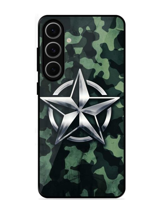 Indian Army Star Design Glossy Metal Phone Cover for Samsung Galaxy S24 Fe (5G) Zapvi