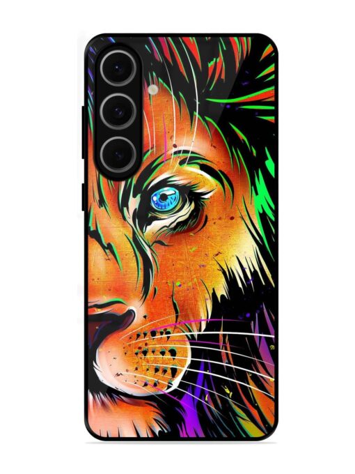 Colorful Lion Design Glossy Metal TPU Phone Cover for Samsung Galaxy S24 Fe (5G)