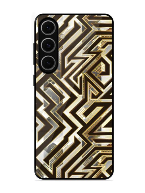 Technology Geometric Seamless Glossy Metal Phone Cover for Samsung Galaxy S24 Fe (5G)