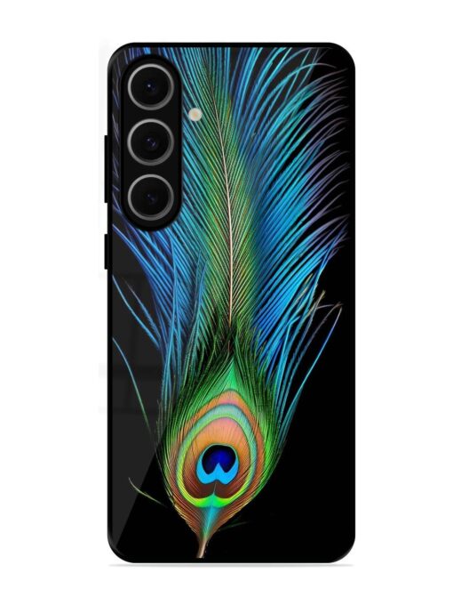 Peacock Feather Glossy Metal TPU Phone Cover for Samsung Galaxy S24 Fe (5G)