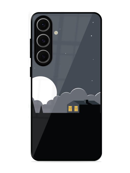 Full Moon Vector Art Glossy Metal Phone Cover for Samsung Galaxy S24 Fe (5G)