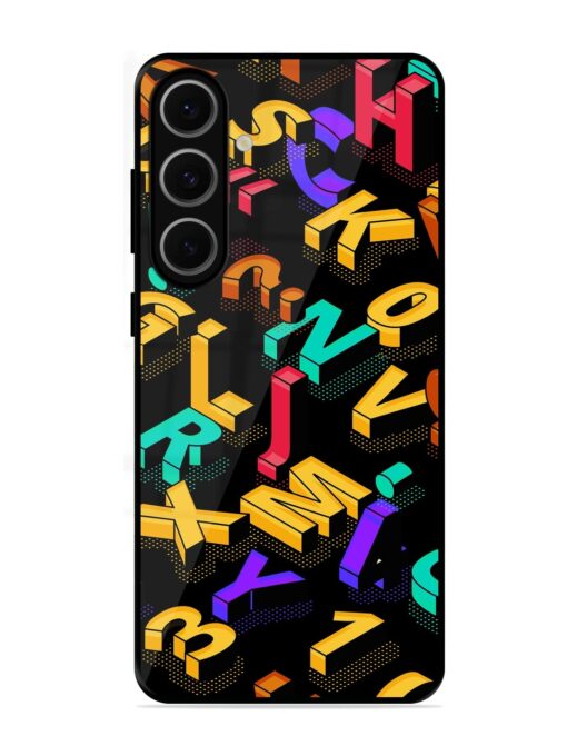 Seamless Pattern With Letters Glossy Metal Phone Cover for Samsung Galaxy S24 Fe (5G)