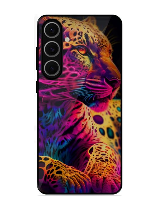 Leopard Art Glossy Metal Phone Cover for Samsung Galaxy S24 Fe (5G)