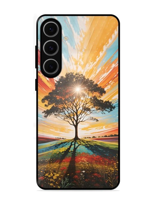 Abstract Tree Colorful Art Glossy Metal Phone Cover for Samsung Galaxy S24 Fe (5G) Zapvi