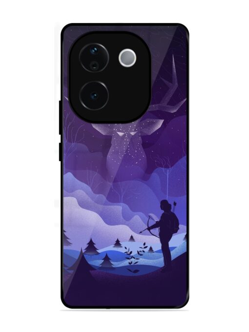 Deer Forest River Glossy Metal Phone Cover for Vivo T3 Pro (5G)