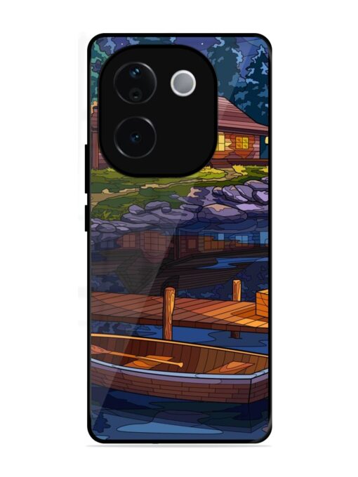 Village Night Scene Glossy Metal Phone Cover for Vivo T3 Pro (5G)