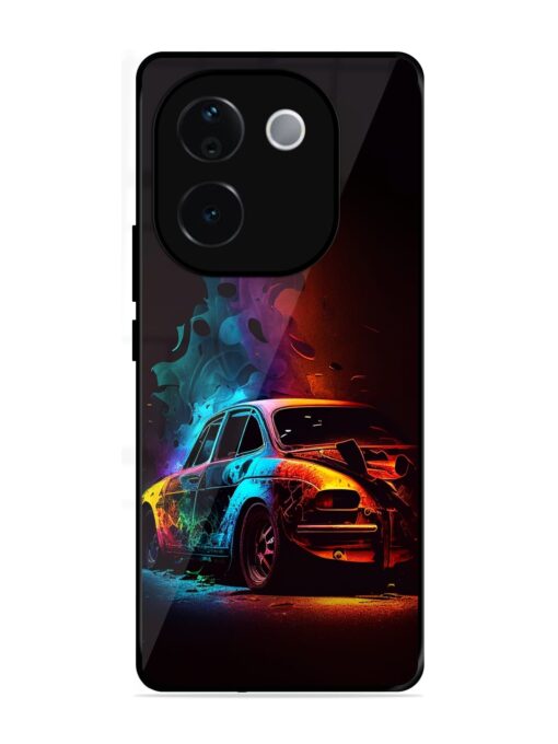 High Classic Car Art Glossy Metal Phone Cover for Vivo T3 Pro (5G)