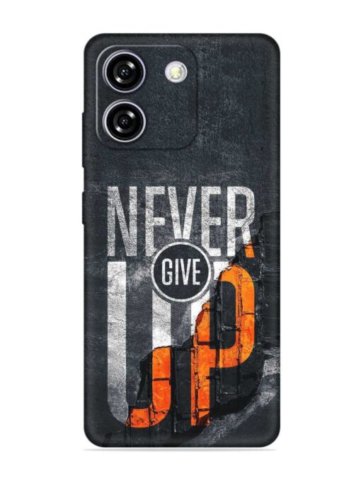 Never Give Up Embossed Soft Silicone Case for Lava Yuva Star