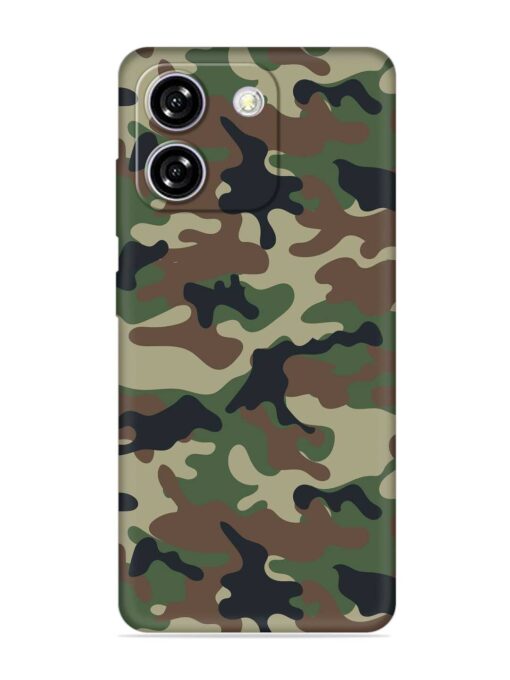 Army Military Camouflage Dark Green Embossed Soft Silicone Case for Lava Yuva Star