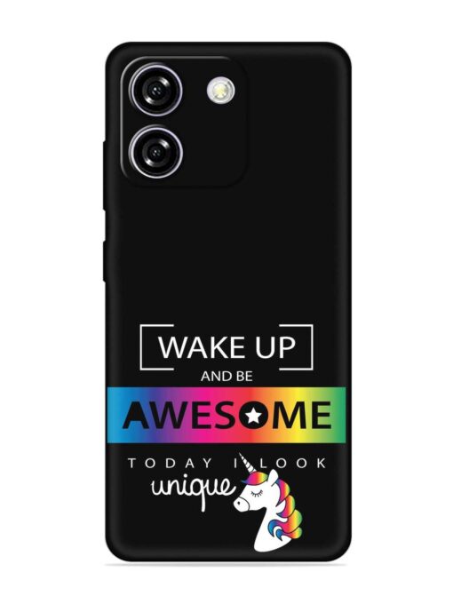 Inspirational Quote Unicorn Embossed Soft Silicone Case for Lava Yuva Star