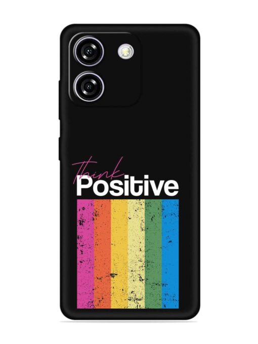 Think Positive Typography Embossed Soft Silicone Case for Lava Yuva Star