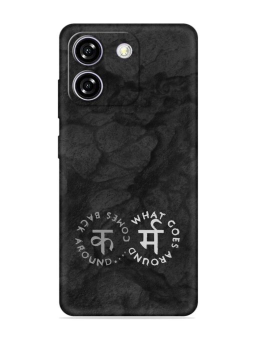 Karma Hindi Word Embossed Soft Silicone Case for Lava Yuva Star