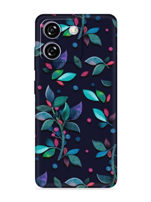 Decorative Watercolor Flower Embossed Soft Silicone Case for Lava Yuva Star