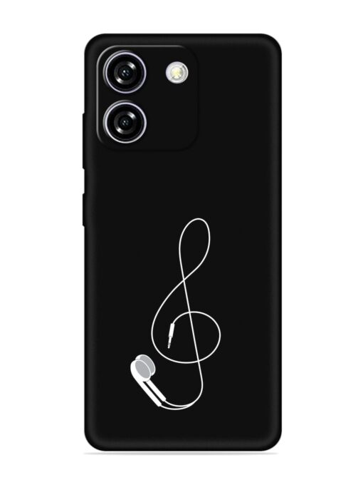 Music Earphone Vector Embossed Soft Silicone Case for Lava Yuva Star