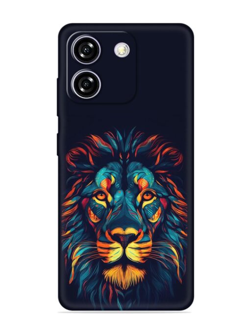 Colorful Lion Embossed Soft Silicone Case for Lava Yuva Star