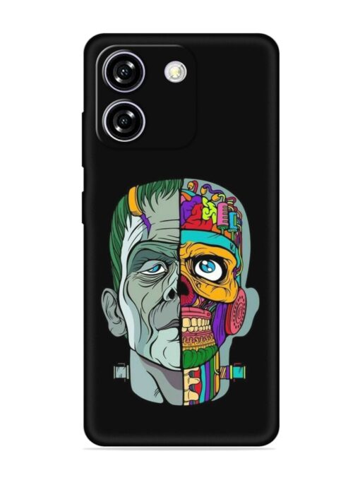 Men Vs Skull Embossed Soft Silicone Case for Lava Yuva Star