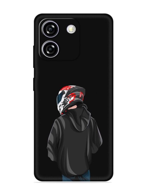 Motorcycle Rider Embossed Soft Silicone Case for Lava Yuva Star