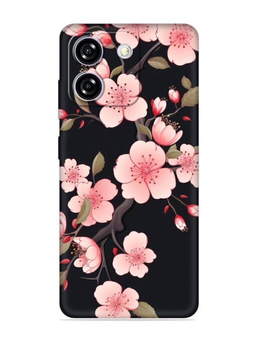 Cherry Blossom Embossed Soft Silicone Case for Lava Yuva Star