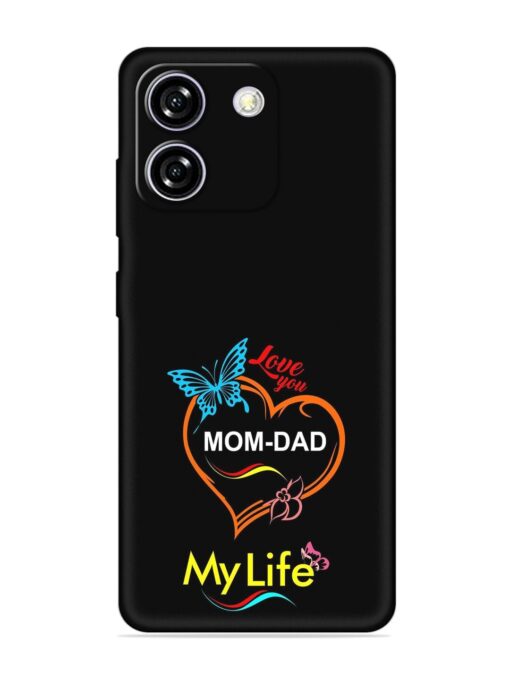 Love You Mom Dad Embossed Soft Silicone Case for Lava Yuva Star