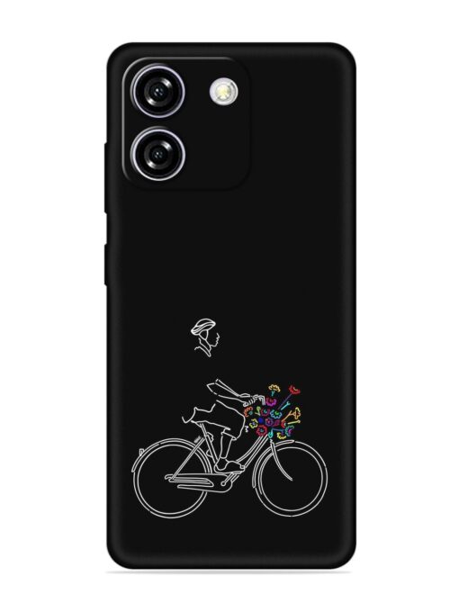 Minimalist Cycle Art Embossed Soft Silicone Case for Lava Yuva Star