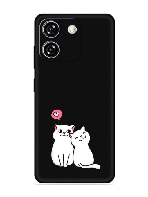 Cute Loving Cats Embossed Soft Silicone Case for Lava Yuva Star