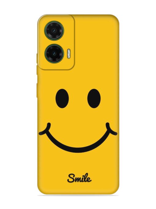 Yellow Smiley Embossed Soft Silicone Case for Motorola Moto G35 (5G)