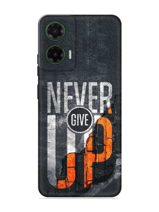 Never Give Up Embossed Soft Silicone Case for Motorola Moto G35 (5G)