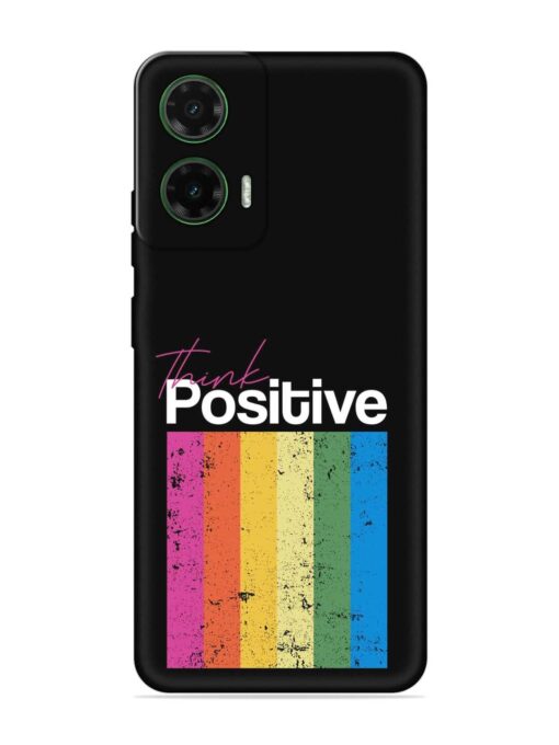 Think Positive Typography Embossed Soft Silicone Case for Motorola Moto G35 (5G)