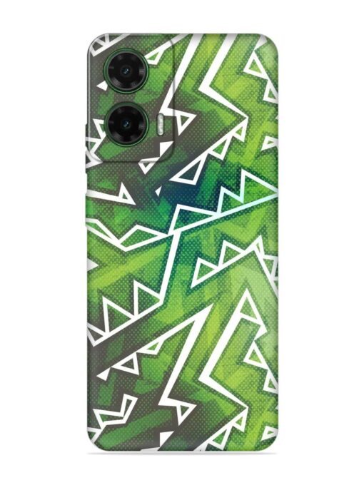 Green Graffiti Seamless Embossed Soft Silicone Case for Motorola Moto G35 (5G)