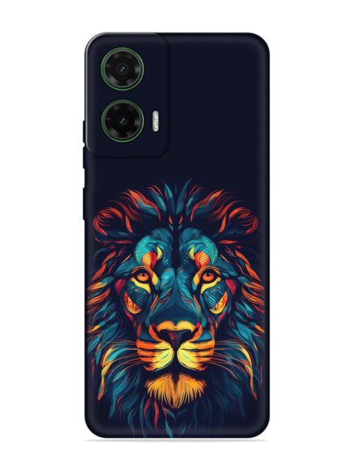 Colorful Lion Embossed Soft Silicone Case for Motorola Moto G35 (5G)